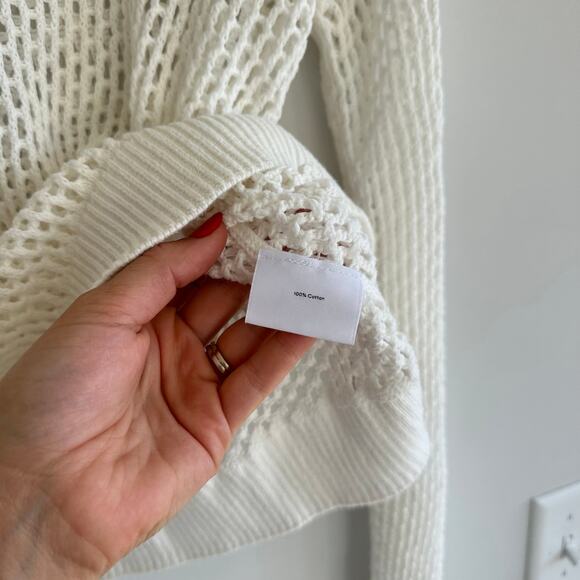 Summersalt The Fishnet Crew Neck Open-Knit Cover Up Swimwear White XS - Picture 7 of 8